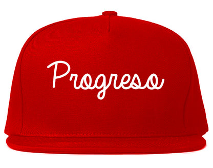 Progreso Texas TX Script Mens Snapback Hat Red