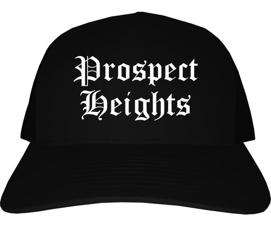 Prospect Heights Illinois IL Old English Mens Trucker Hat Cap Black