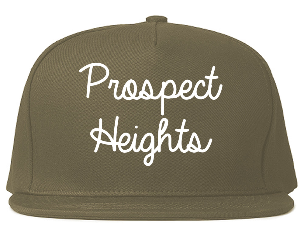 Prospect Heights Illinois IL Script Mens Snapback Hat Grey
