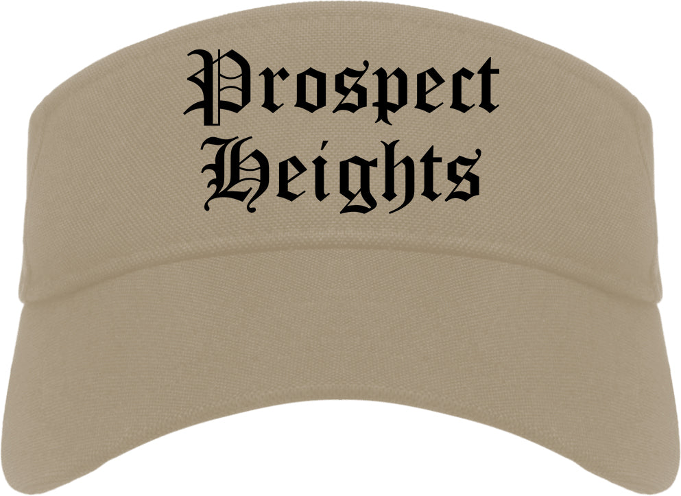 Prospect Heights Illinois IL Old English Mens Visor Cap Hat Khaki