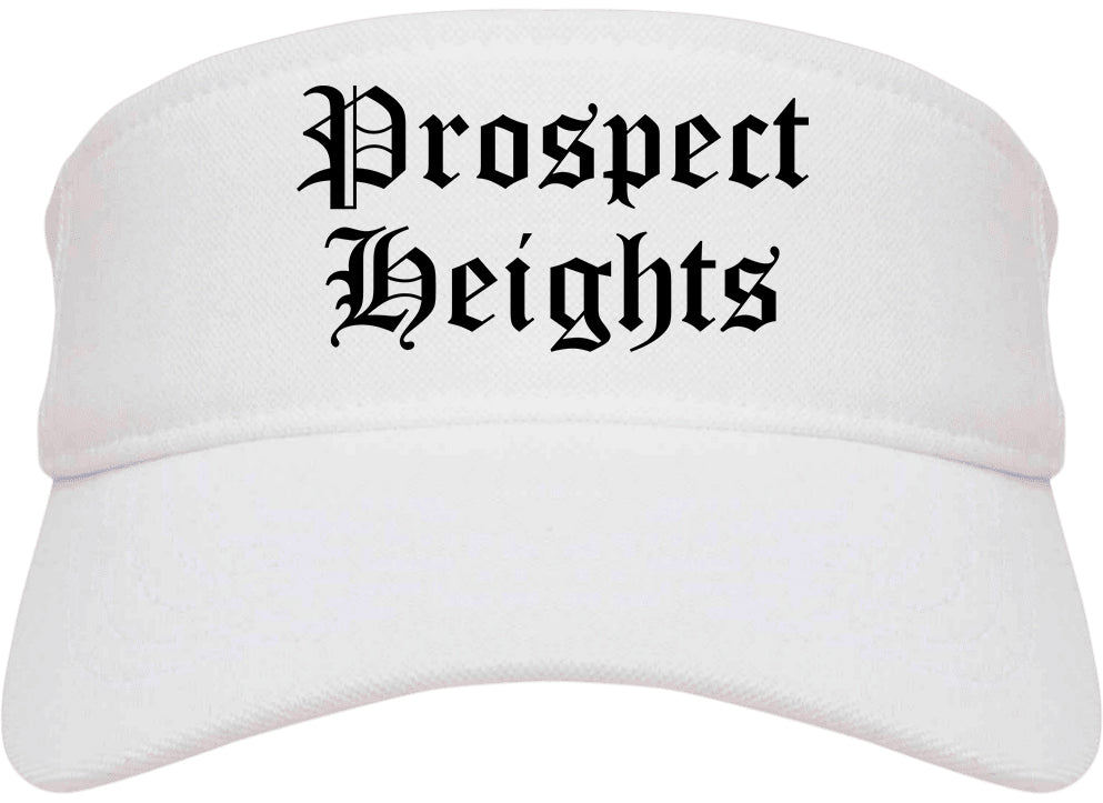 Prospect Heights Illinois IL Old English Mens Visor Cap Hat White