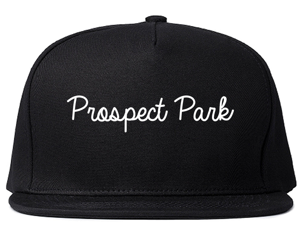 Prospect Park New Jersey NJ Script Mens Snapback Hat Black