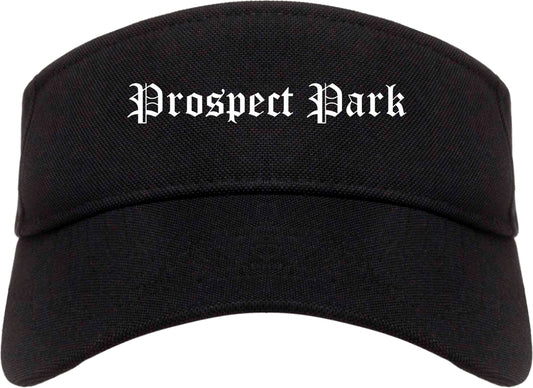 Prospect Park New Jersey NJ Old English Mens Visor Cap Hat Black