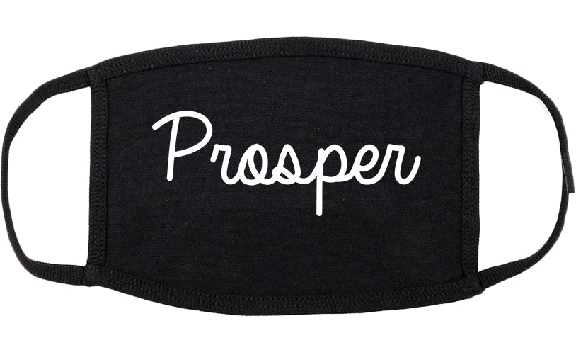 Prosper Texas TX Script Cotton Face Mask Black