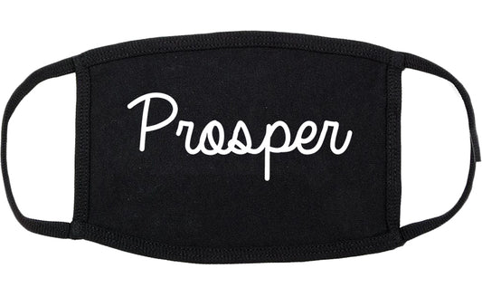 Prosper Texas TX Script Cotton Face Mask Black