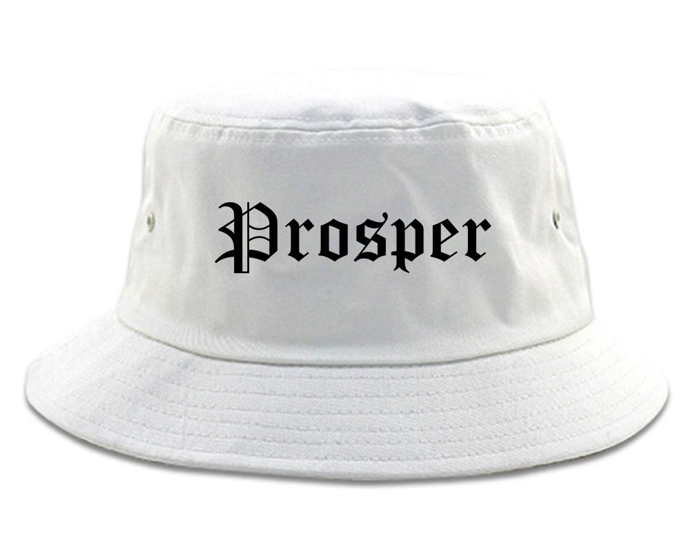 Prosper Texas TX Old English Mens Bucket Hat White