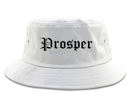 Prosper Texas TX Old English Mens Bucket Hat White