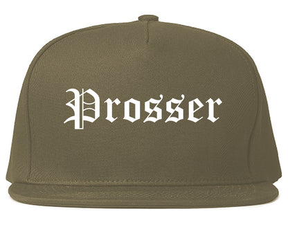 Prosser Washington WA Old English Mens Snapback Hat Grey