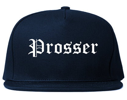 Prosser Washington WA Old English Mens Snapback Hat Navy Blue