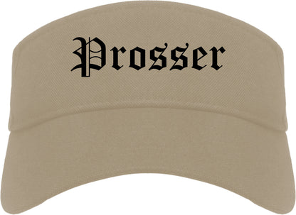 Prosser Washington WA Old English Mens Visor Cap Hat Khaki