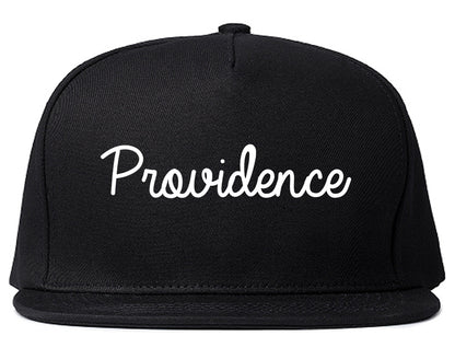 Providence Rhode Island RI Script Mens Snapback Hat Black