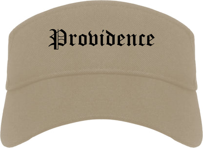 Providence Rhode Island RI Old English Mens Visor Cap Hat Khaki