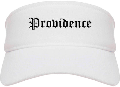 Providence Rhode Island RI Old English Mens Visor Cap Hat White