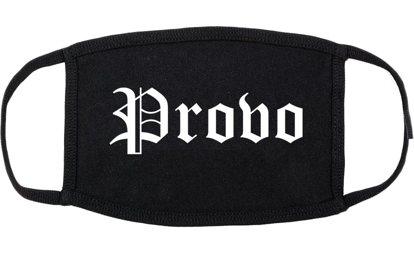 Provo Utah UT Old English Cotton Face Mask Black