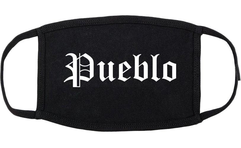 Pueblo Colorado CO Old English Cotton Face Mask Black