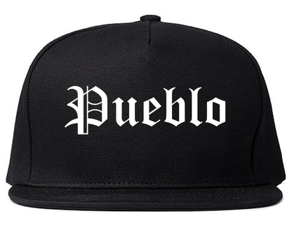 Pueblo Colorado CO Old English Mens Snapback Hat Black
