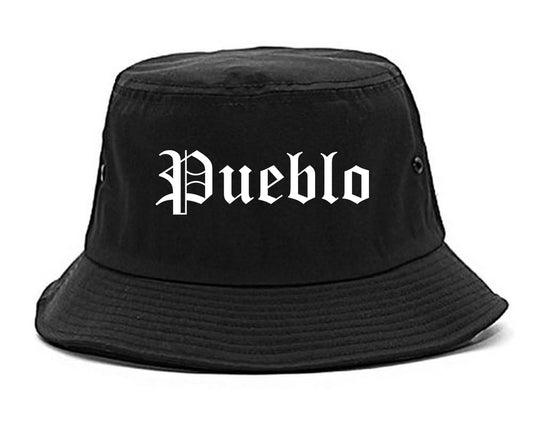 Pueblo Colorado CO Old English Mens Bucket Hat Black