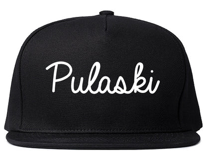 Pulaski Tennessee TN Script Mens Snapback Hat Black