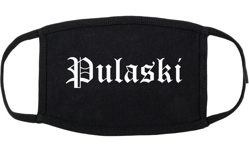 Pulaski Virginia VA Old English Cotton Face Mask Black