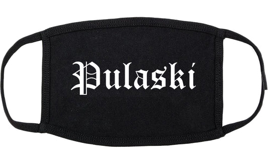Pulaski Virginia VA Old English Cotton Face Mask Black