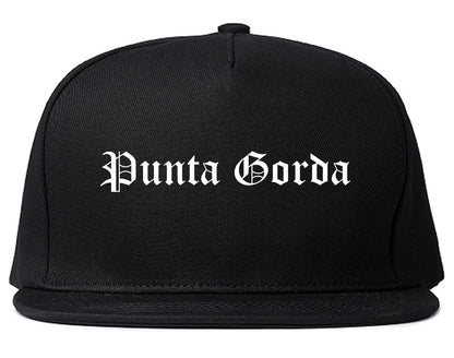 Punta Gorda Florida FL Old English Mens Snapback Hat Black