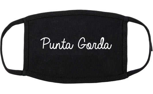 Punta Gorda Florida FL Script Cotton Face Mask Black