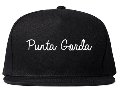 Punta Gorda Florida FL Script Mens Snapback Hat Black