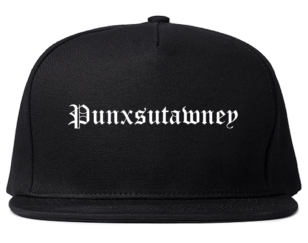 Punxsutawney Pennsylvania PA Old English Mens Snapback Hat Black