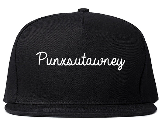 Punxsutawney Pennsylvania PA Script Mens Snapback Hat Black