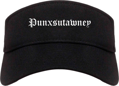 Punxsutawney Pennsylvania PA Old English Mens Visor Cap Hat Black