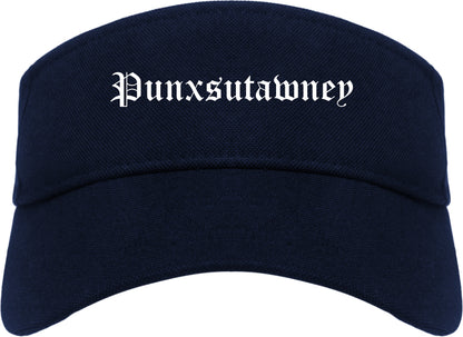 Punxsutawney Pennsylvania PA Old English Mens Visor Cap Hat Navy Blue