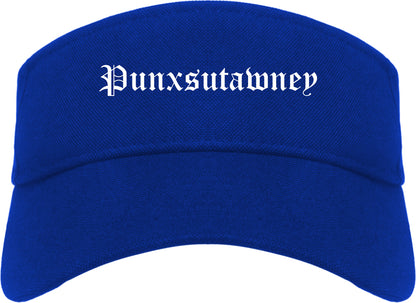 Punxsutawney Pennsylvania PA Old English Mens Visor Cap Hat Royal Blue