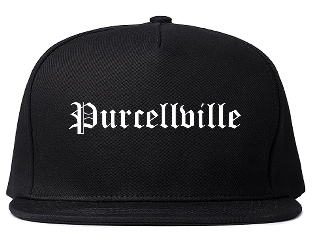 Purcellville Virginia VA Old English Mens Snapback Hat Black
