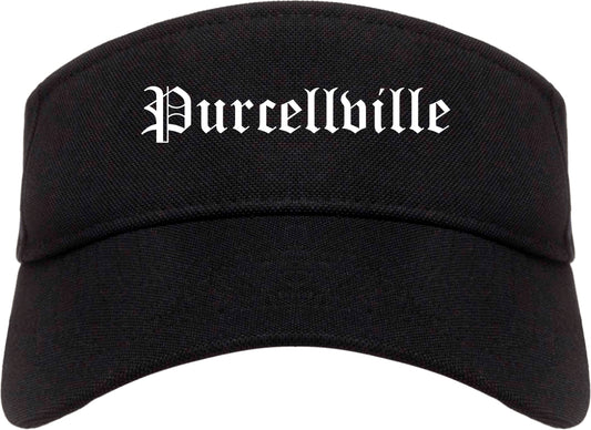 Purcellville Virginia VA Old English Mens Visor Cap Hat Black