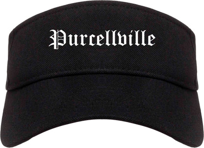 Purcellville Virginia VA Old English Mens Visor Cap Hat Black