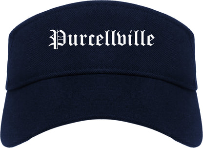 Purcellville Virginia VA Old English Mens Visor Cap Hat Navy Blue
