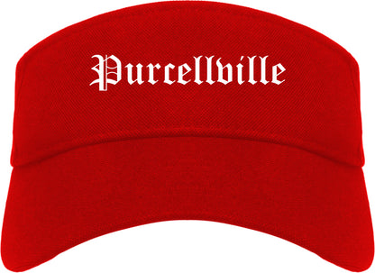 Purcellville Virginia VA Old English Mens Visor Cap Hat Red