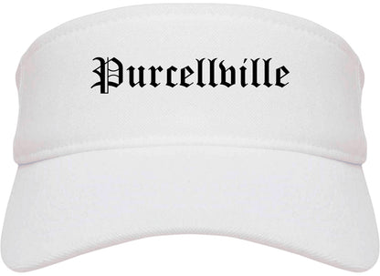 Purcellville Virginia VA Old English Mens Visor Cap Hat White