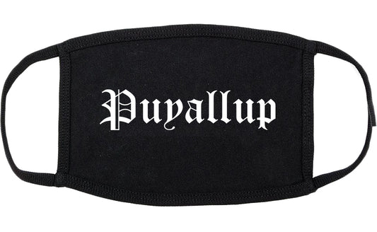 Puyallup Washington WA Old English Cotton Face Mask Black