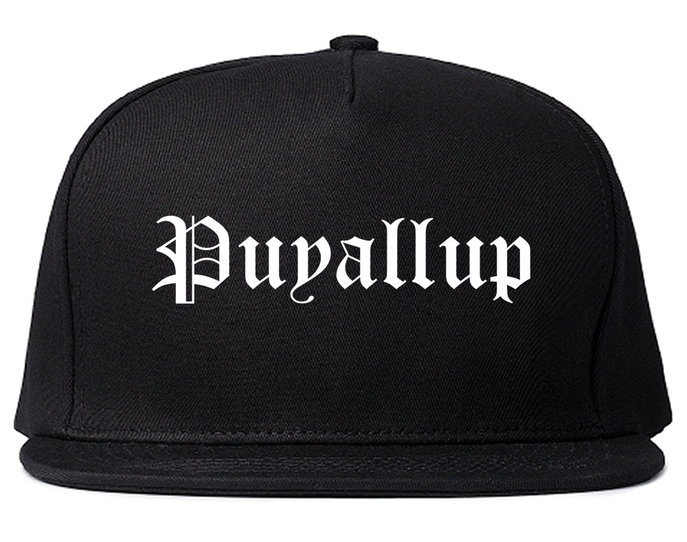 Puyallup Washington WA Old English Mens Snapback Hat Black