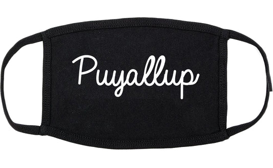 Puyallup Washington WA Script Cotton Face Mask Black