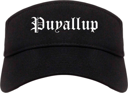 Puyallup Washington WA Old English Mens Visor Cap Hat Black