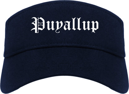 Puyallup Washington WA Old English Mens Visor Cap Hat Navy Blue