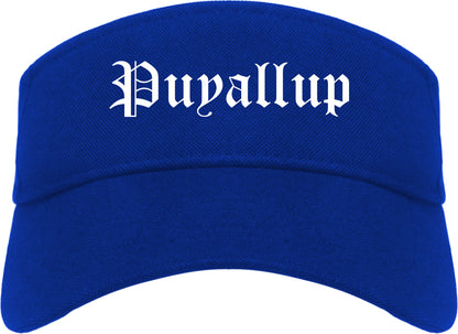 Puyallup Washington WA Old English Mens Visor Cap Hat Royal Blue