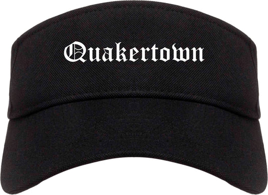 Quakertown Pennsylvania PA Old English Mens Visor Cap Hat Black