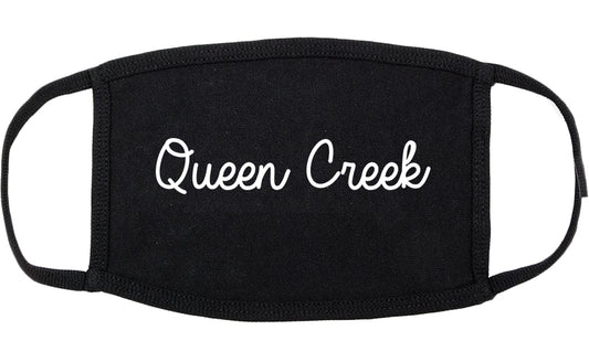 Queen Creek Arizona AZ Script Cotton Face Mask Black