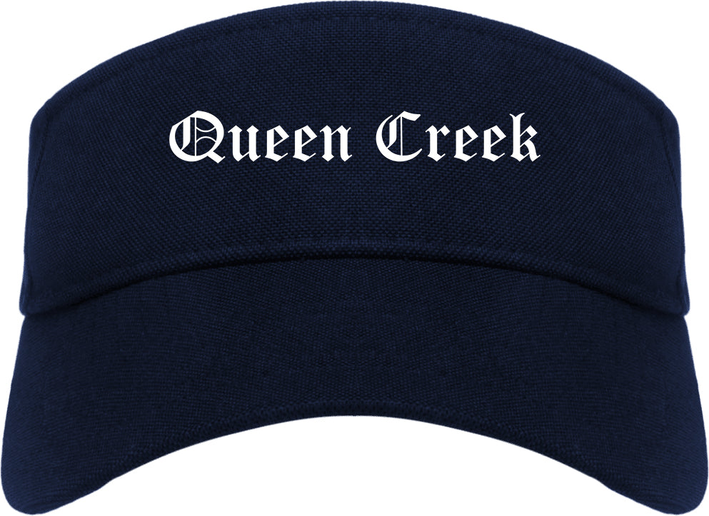 Queen Creek Arizona AZ Old English Mens Visor Cap Hat Navy Blue