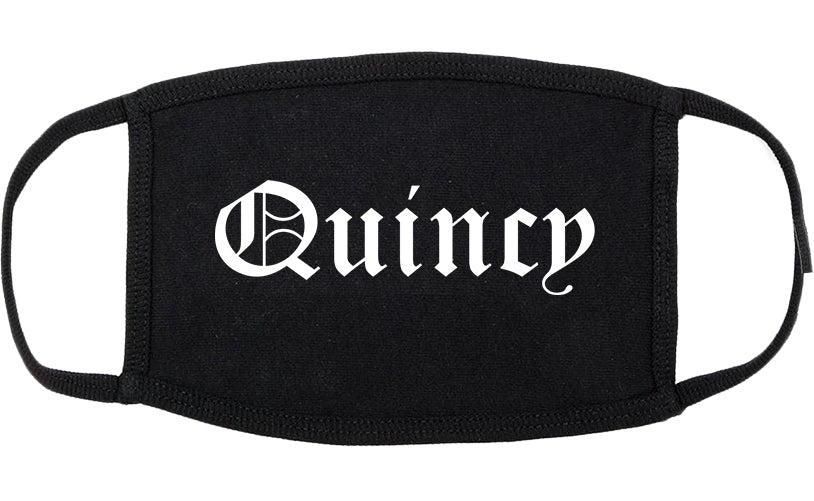 Quincy Illinois IL Old English Cotton Face Mask Black