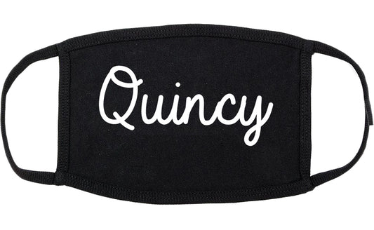 Quincy Illinois IL Script Cotton Face Mask Black