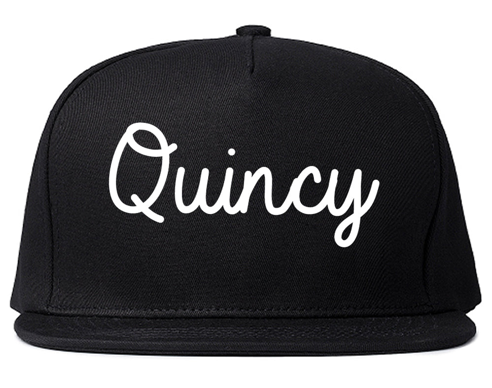 Quincy Illinois IL Script Mens Snapback Hat Black